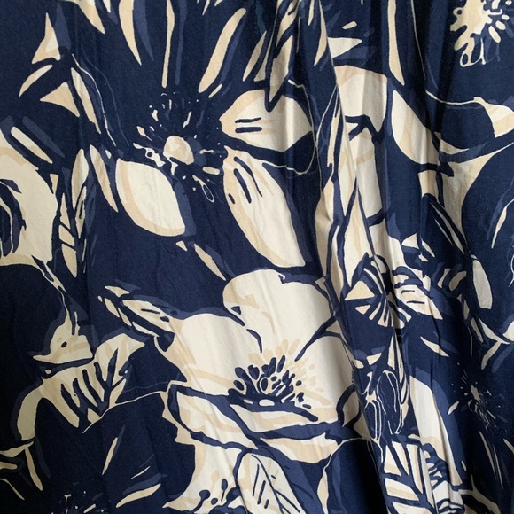 2/$60Chaps NW Blue Cream Floral Jersey Midi Dress - Picture 2 of 10